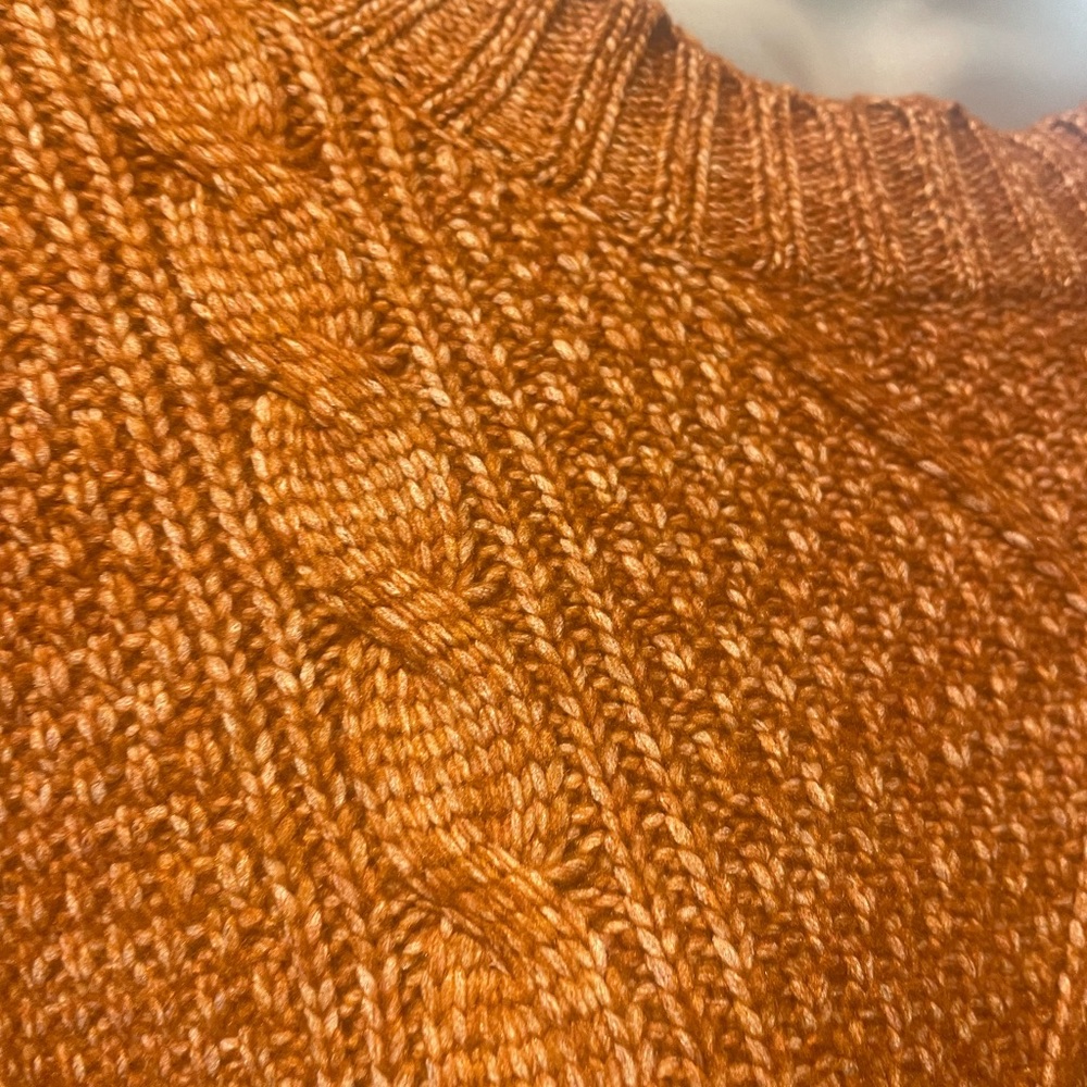 Cozy Orange Knit Sweater Dress - Picture 3 of 8